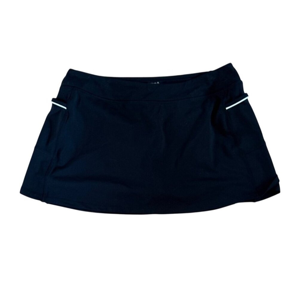 Reebok Skort Womens XL Black Athletic Built In Shorts Pockets Skirt Golf Tennis